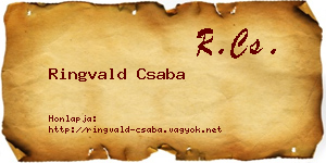 Ringvald Csaba névjegykártya